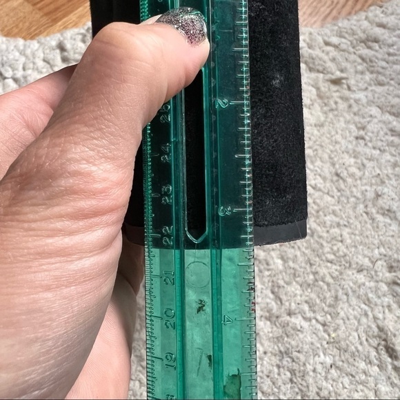 1.STATE. Black Suede Pointed Toe Rounded Block Heeled Saffy Pump Size 12 - Picture 9 of 11